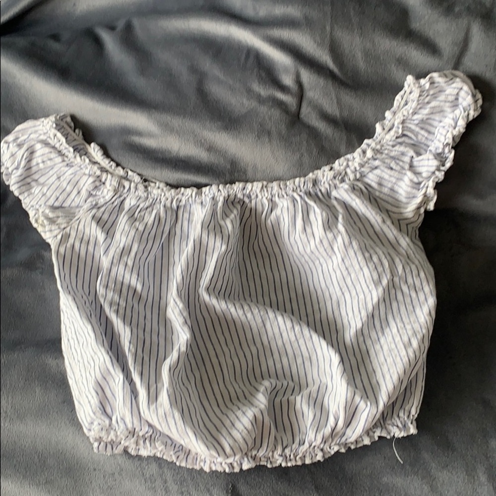 Blue and White Striped GARAGE Top